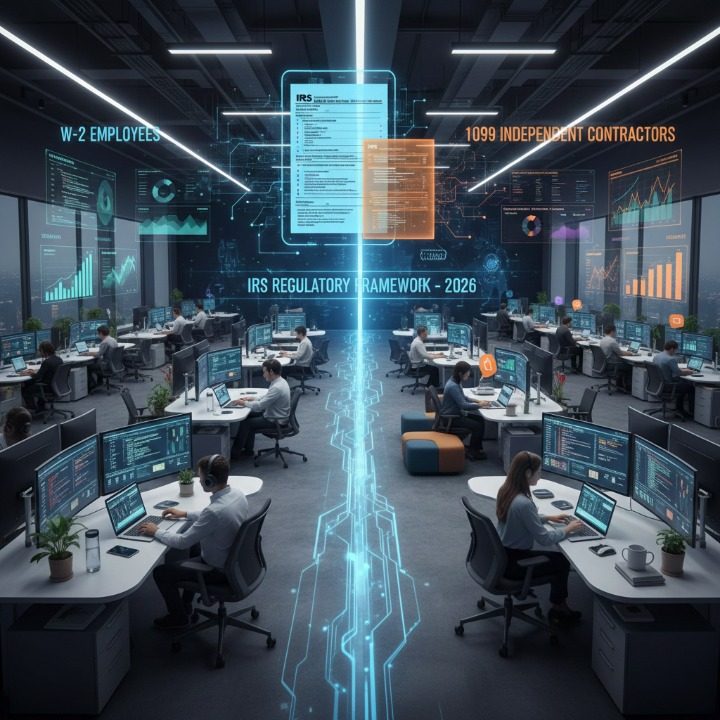 1099 vs W2 IRS rules 2026
